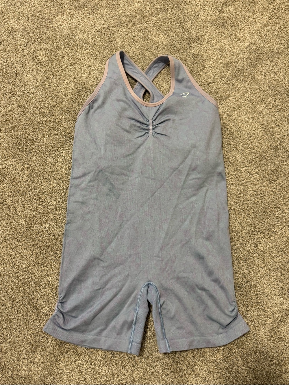 Gymshark Blue & Dusty Pink Seamless Bodysuit Romper – Size M | Gym Girl Sporty